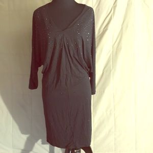 Dolman Sleeve Stud Crystal Modal Dress